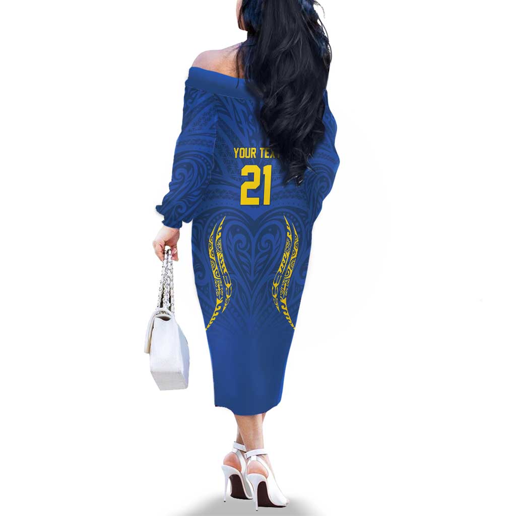 Custom Oceania Football Solomon Kings Family Matching Off The Shoulder Long Sleeve Dress and Hawaiian Shirt Polynesian Tribal Pattern LT9 - Polynesian Pride