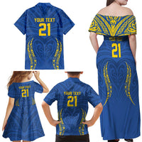 Custom Oceania Football Solomon Kings Family Matching Off Shoulder Maxi Dress and Hawaiian Shirt Polynesian Tribal Pattern LT9 - Polynesian Pride