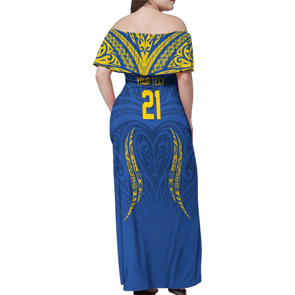 Custom Oceania Football Solomon Kings Family Matching Off Shoulder Maxi Dress and Hawaiian Shirt Polynesian Tribal Pattern LT9 - Polynesian Pride