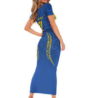 Custom Oceania Football Solomon Kings Family Matching Short Sleeve Bodycon Dress and Hawaiian Shirt Polynesian Tribal Pattern LT9 - Polynesian Pride