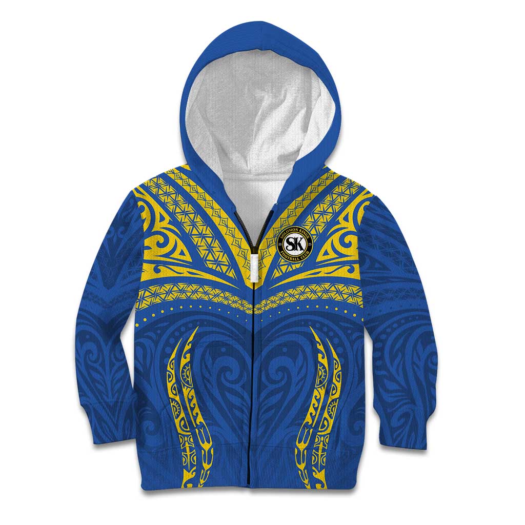 Custom Oceania Football Solomon Kings Kid Hoodie Polynesian Tribal Pattern