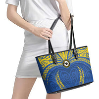 Oceania Football Solomon Kings Leather Tote Bag Polynesian Tribal Pattern LT9 - Polynesian Pride