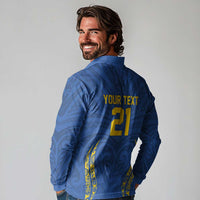 Custom Oceania Football Solomon Kings Long Sleeve Polo Shirt Polynesian Tribal Pattern