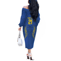 Custom Oceania Football Solomon Kings Off The Shoulder Long Sleeve Dress Polynesian Tribal Pattern