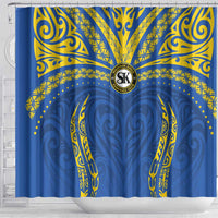 Oceania Football Solomon Kings Shower Curtain Polynesian Tribal Pattern