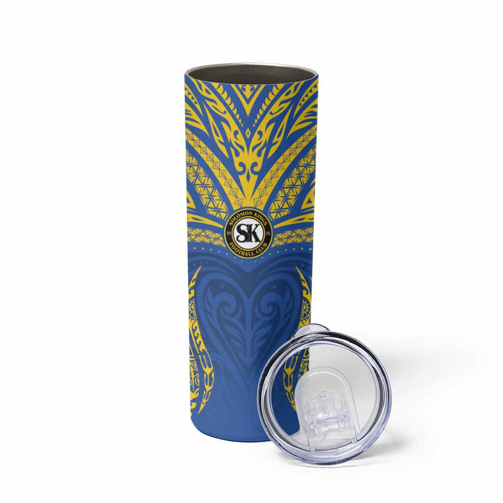 Custom Oceania Football Solomon Kings Skinny Tumbler Polynesian Tribal Pattern