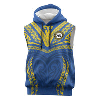 Custom Oceania Football Solomon Kings Sleeveless Hoodie Polynesian Tribal Pattern