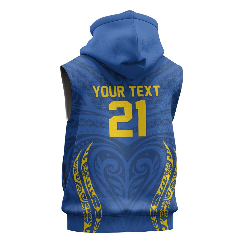 Custom Oceania Football Solomon Kings Sleeveless Hoodie Polynesian Tribal Pattern
