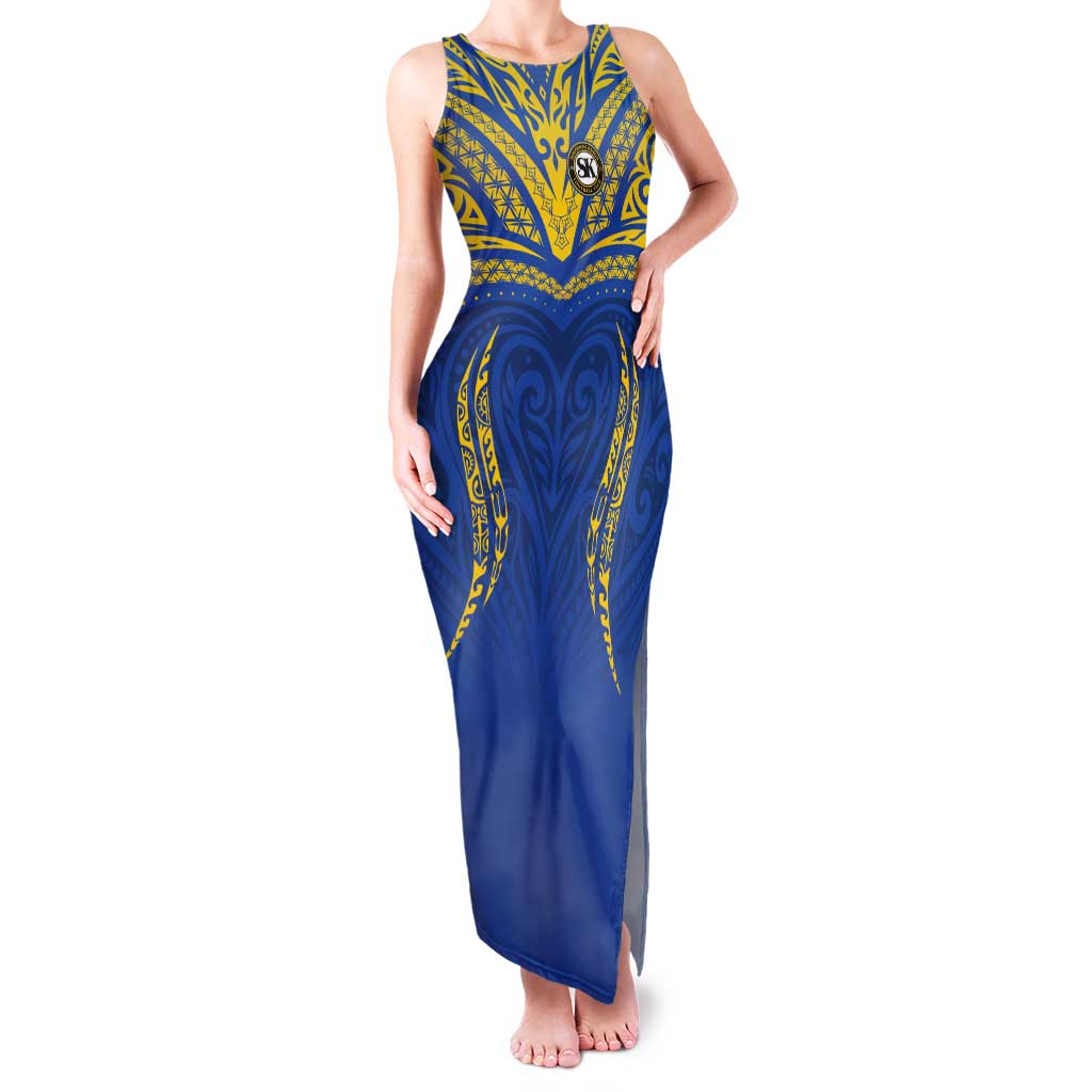 Custom Oceania Football Solomon Kings Tank Maxi Dress Polynesian Tribal Pattern