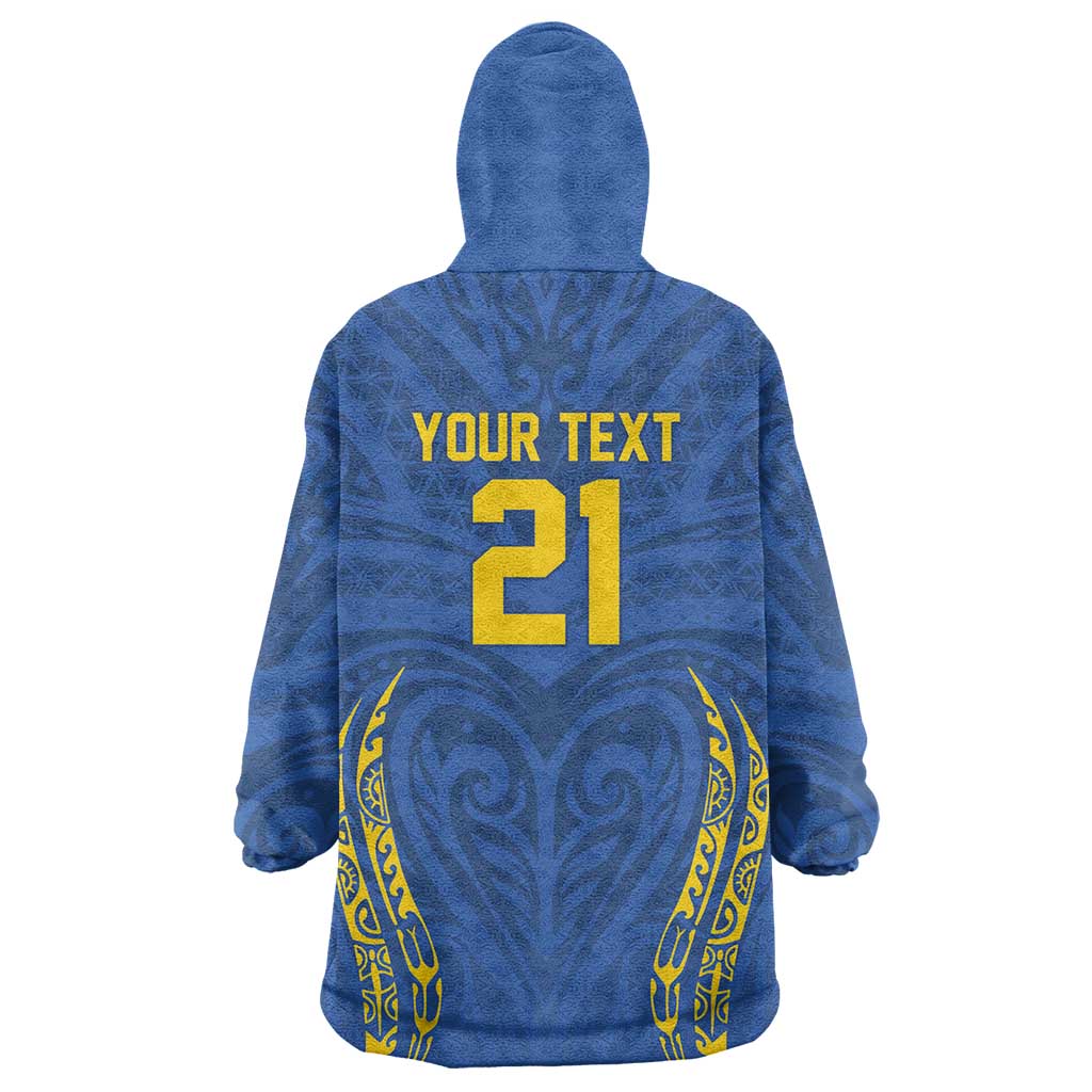 Custom Oceania Football Solomon Kings Wearable Blanket Hoodie Polynesian Tribal Pattern
