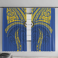 Oceania Football Solomon Kings Window Curtain Polynesian Tribal Pattern