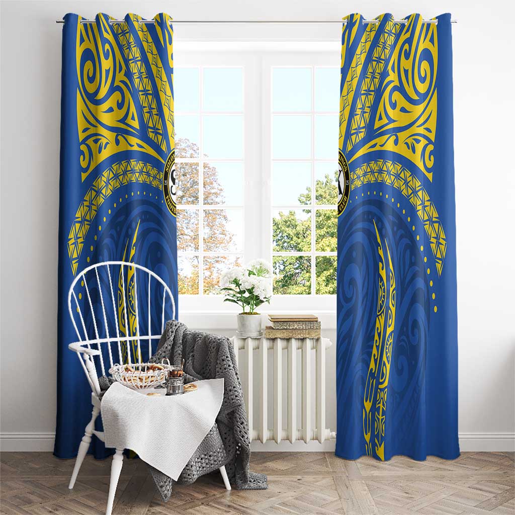 Oceania Football Solomon Kings Window Curtain Polynesian Tribal Pattern