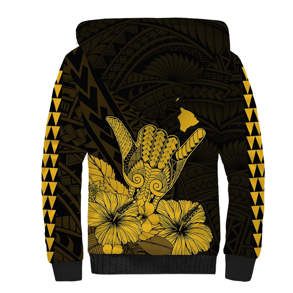 Hawaii Shaka Sign Sherpa Hoodie Gold Version LT9 - Polynesian Pride