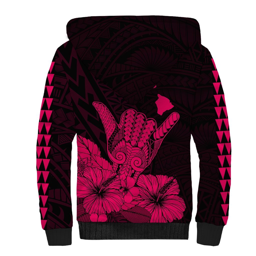Hawaii Shaka Sign Sherpa Hoodie Pink Version LT9 - Polynesian Pride