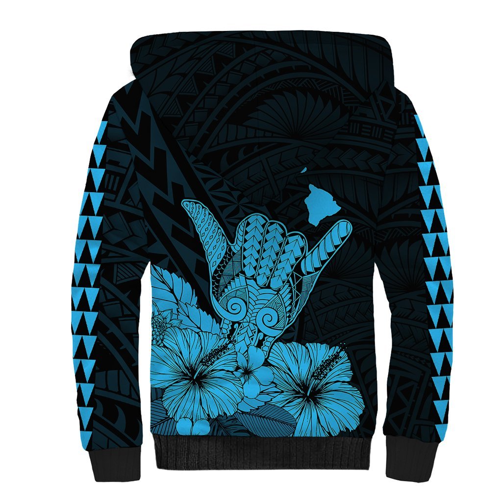 Hawaii Shaka Sign Sherpa Hoodie Blue Version LT9 - Polynesian Pride