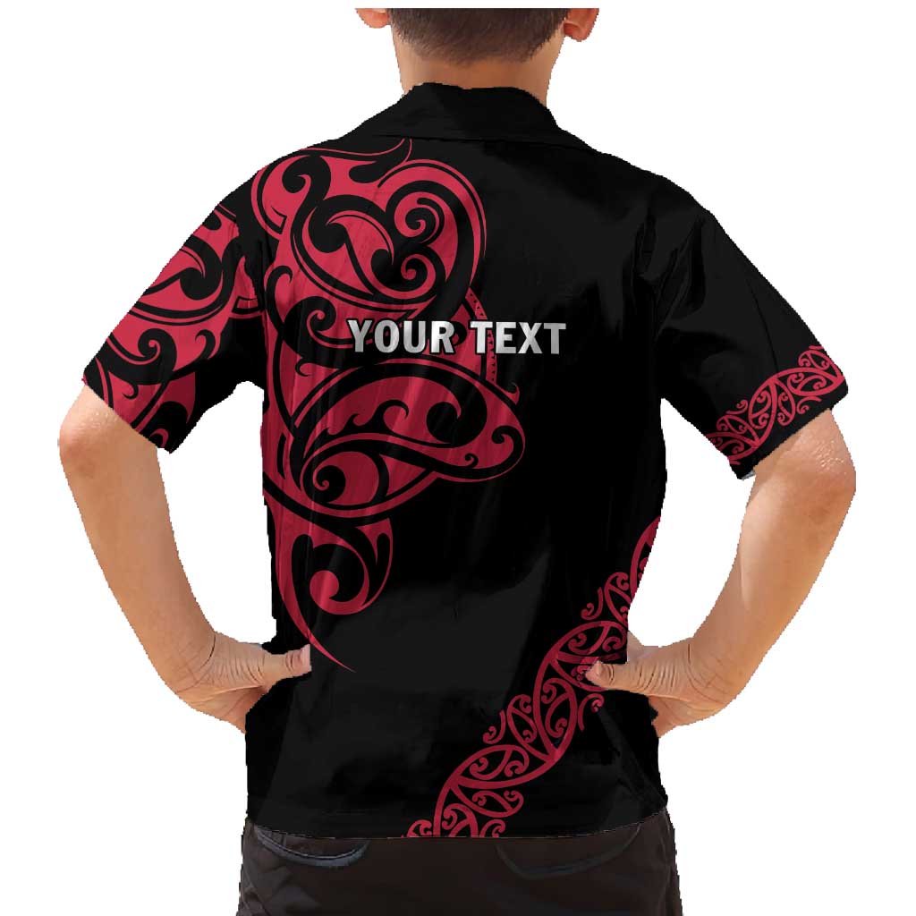 All Black Maori Tribal Tattoo Personalised Family Matching Mermaid Dress and Hawaiian Shirt Classic Red Polynesian Style LT9 - Polynesian Pride