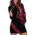 All Black Maori Tribal Tattoo Personalised Hoodie Dress Classic Red Polynesian Style - Polynesian Pride