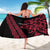 All Black Maori Tribal Tattoo Personalised Sarong Classic Red Polynesian Style - Polynesian Pride