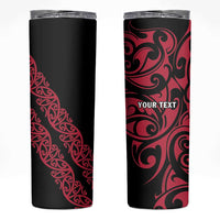 All Black Maori Tribal Tattoo Personalised Skinny Tumbler Classic Red Polynesian Style LT9 Red - Polynesian Pride