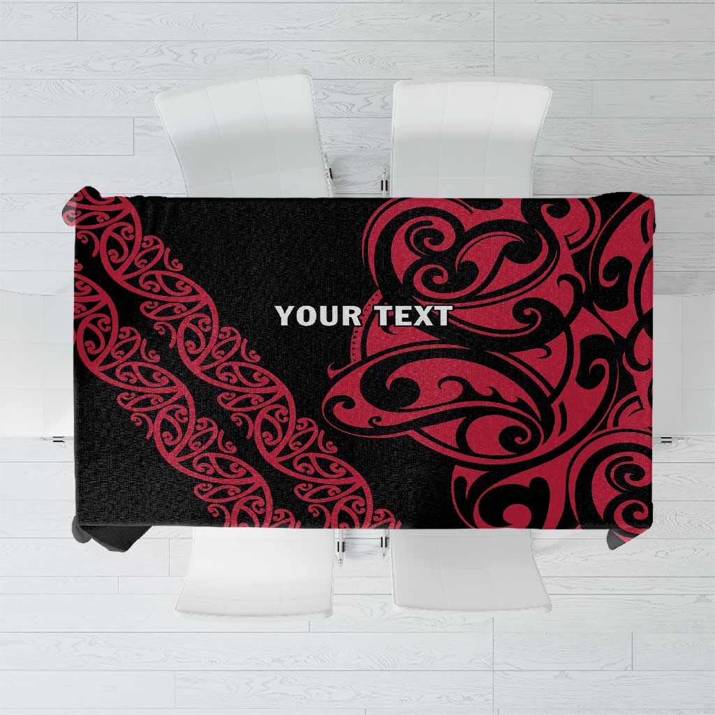 All Black Maori Tribal Tattoo Personalised Tablecloth Classic Red Polynesian Style LT9 Red - Polynesian Pride