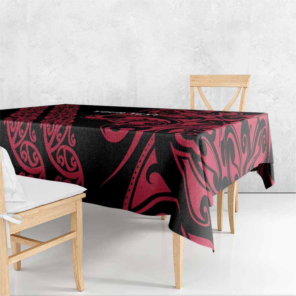 All Black Maori Tribal Tattoo Personalised Tablecloth Classic Red Polynesian Style LT9 - Polynesian Pride