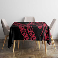 All Black Maori Tribal Tattoo Personalised Tablecloth Classic Red Polynesian Style LT9 - Polynesian Pride