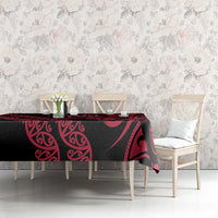 All Black Maori Tribal Tattoo Personalised Tablecloth Classic Red Polynesian Style LT9 - Polynesian Pride