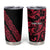 All Black Maori Tribal Tattoo Personalised Tumbler Cup Classic Red Polynesian Style - Polynesian Pride