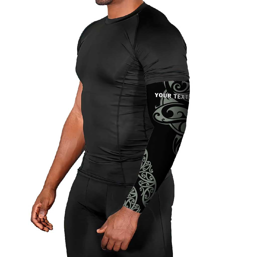 All Black Maori Tribal Tattoo Personalised Arm Sleeves Moss Green Polynesian Style - Polynesian Pride