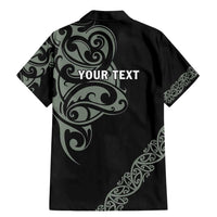 All Black Maori Tribal Tattoo Personalised Family Matching Mermaid Dress and Hawaiian Shirt Moss Green Polynesian Style LT9 - Polynesian Pride