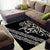 All Black Maori Tribal Tattoo Personalised Area Rug Stone Gray Polynesian Style - Polynesian Pride
