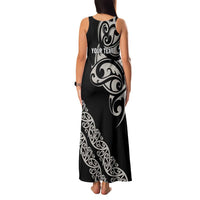 All Black Maori Tribal Tattoo Personalised Family Matching Tank Maxi Dress and Hawaiian Shirt Stone Gray Polynesian Style LT9 - Polynesian Pride