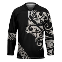 All Black Maori Tribal Tattoo Personalised Hockey Jersey Stone Gray Polynesian Style - Polynesian Pride