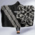 All Black Maori Tribal Tattoo Personalised Hooded Blanket Stone Gray Polynesian Style - Polynesian Pride