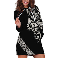 All Black Maori Tribal Tattoo Personalised Hoodie Dress Stone Gray Polynesian Style LT9 Gray - Polynesian Pride
