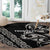 All Black Maori Tribal Tattoo Personalised Round Carpet Stone Gray Polynesian Style - Polynesian Pride
