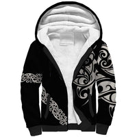 All Black Maori Tribal Tattoo Personalised Sherpa Hoodie Stone Gray Polynesian Style LT9 Unisex Gray - Polynesian Pride