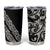 All Black Maori Tribal Tattoo Personalised Tumbler Cup Stone Gray Polynesian Style - Polynesian Pride