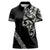 All Black Maori Tribal Tattoo Personalised Women Polo Shirt Stone Gray Polynesian Style - Polynesian Pride