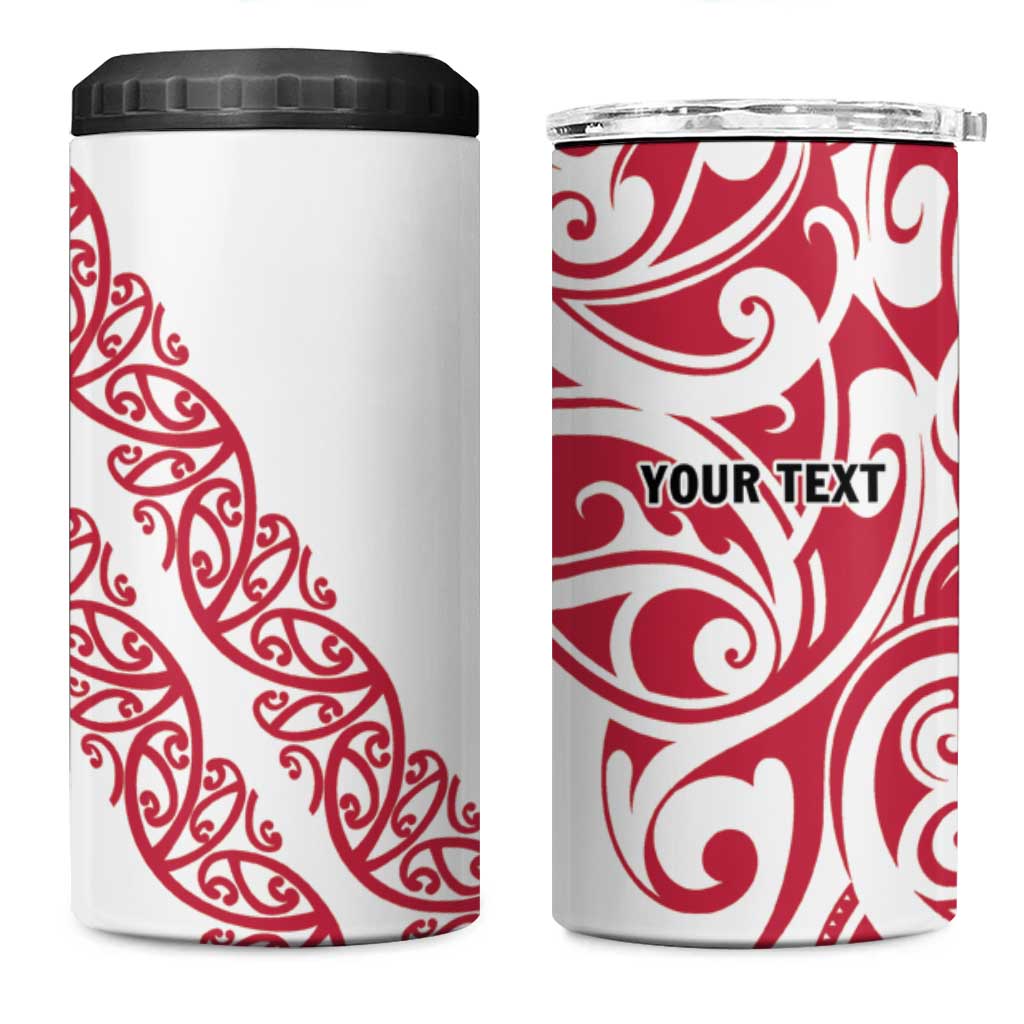 All White Maori Tribal Tattoo Personalised 4 in 1 Can Cooler Tumbler Classic Red Polynesian Style LT9 One Size: 16 oz Red - Polynesian Pride