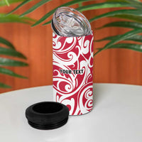 All White Maori Tribal Tattoo Personalised 4 in 1 Can Cooler Tumbler Classic Red Polynesian Style LT9 - Polynesian Pride