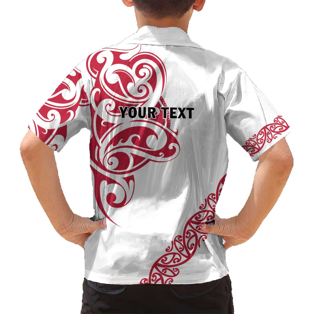 All White Maori Tribal Tattoo Personalised Family Matching Tank Maxi Dress and Hawaiian Shirt Classic Red Polynesian Style LT9 - Polynesian Pride