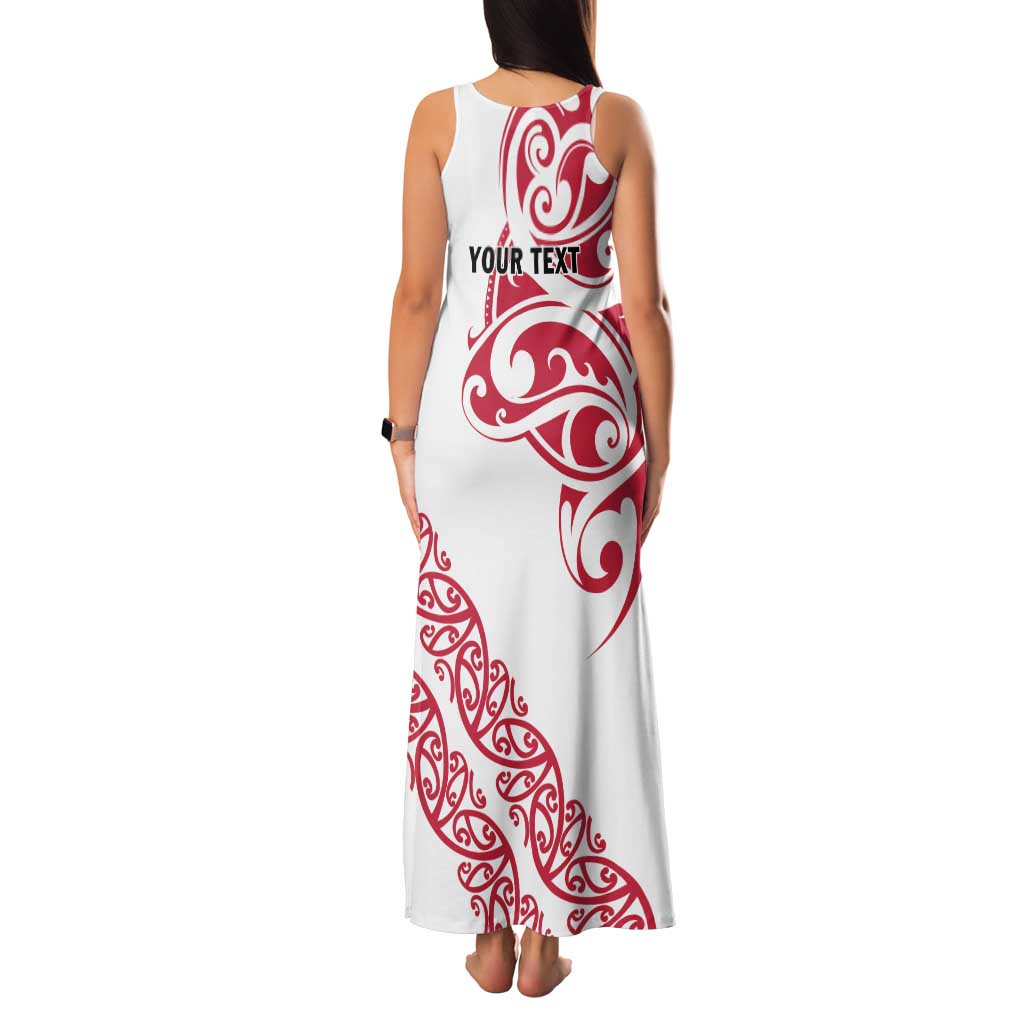 All White Maori Tribal Tattoo Personalised Family Matching Tank Maxi Dress and Hawaiian Shirt Classic Red Polynesian Style LT9 - Polynesian Pride