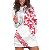 All White Maori Tribal Tattoo Personalised Hoodie Dress Classic Red Polynesian Style LT9 Red - Polynesian Pride