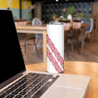 All White Maori Tribal Tattoo Personalised Skinny Tumbler Classic Red Polynesian Style LT9 - Polynesian Pride