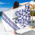 All White Maori Tribal Tattoo Personalised Sarong Dark Blue Polynesian Style - Polynesian Pride