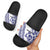 All White Maori Tribal Tattoo Personalised Slide Sandals Dark Blue Polynesian Style - Polynesian Pride