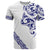 All White Maori Tribal Tattoo Personalised T Shirt Dark Blue Polynesian Style - Polynesian Pride