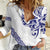 All White Maori Tribal Tattoo Personalised Women Casual Shirt Dark Blue Polynesian Style - Polynesian Pride