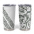 All White Maori Tribal Tattoo Personalised Tumbler Cup Moss Green Polynesian Style - Polynesian Pride